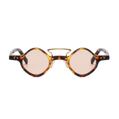Square Frame Sunglasses Rivet Decor Hip Hop Glasses UV400
