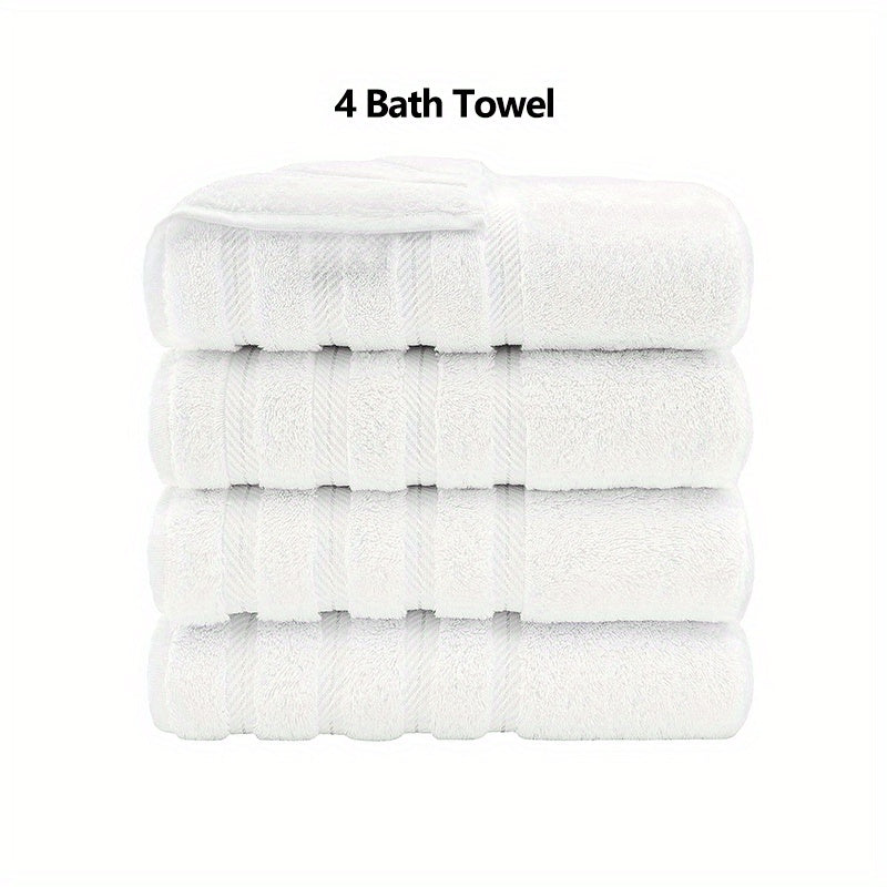 4pcs Cotton Bath Towel Set Soft Skin-friendly Absorbent Towel