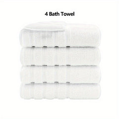 4pcs Cotton Bath Towel Set Soft Skin-friendly Absorbent Towel