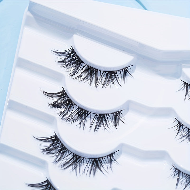 7 Pairs 13mm Wispy Cat Eye Lashes Crisscross Manga Lashes Japanese Style Cosplay