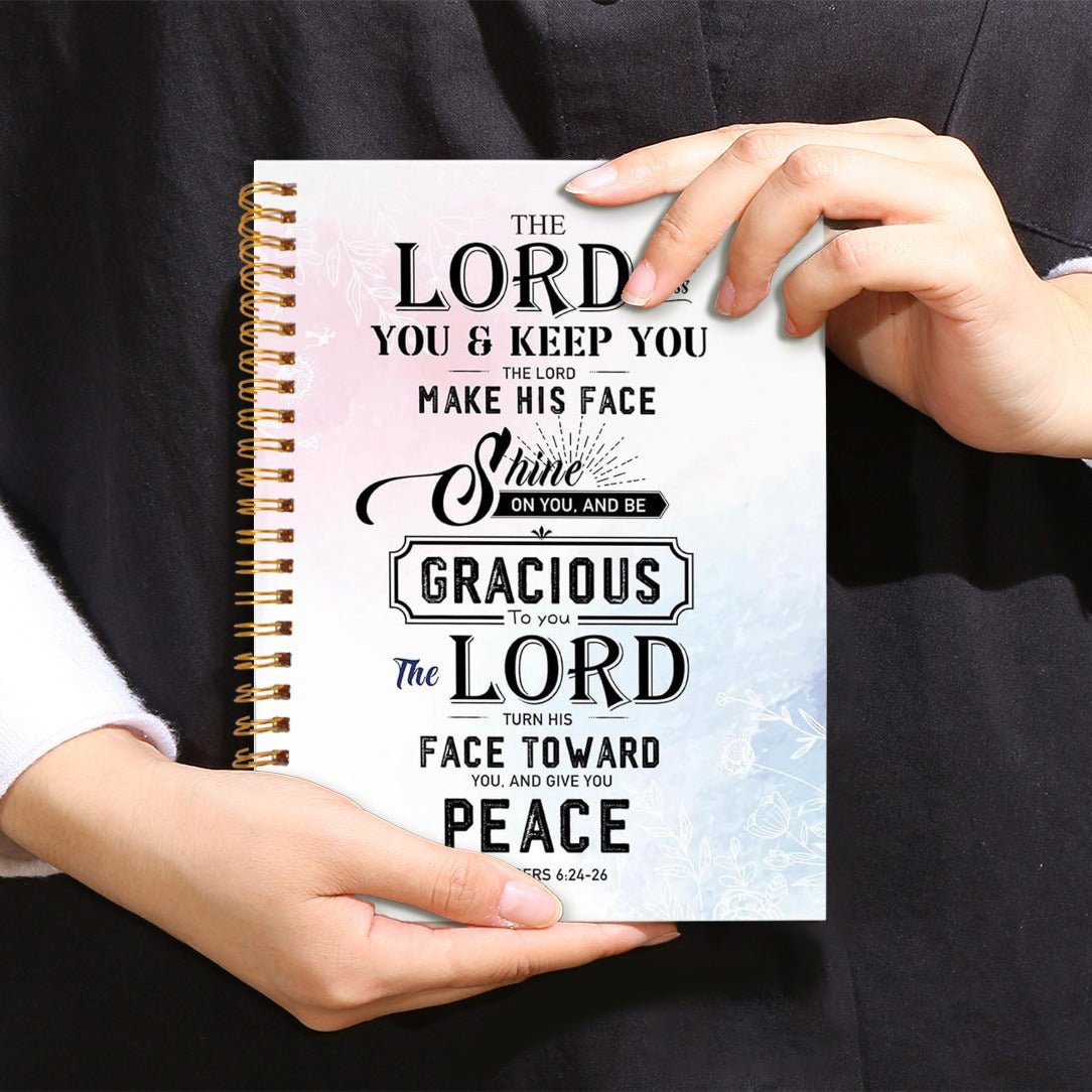 Artistic Font Bible Verse Notebook Light Colored Background 13x21 cm