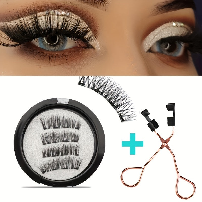 3D Magnetic False Eyelashes Faux Mink Lashes With Tweezers