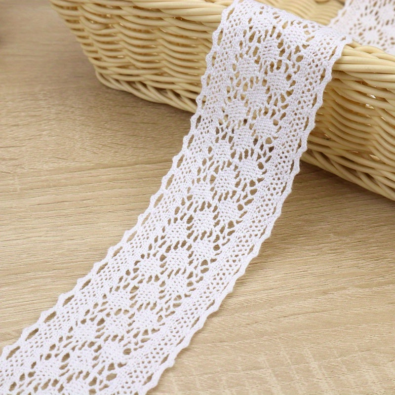 2 Yards Cotton Lace Trim Crochet Sewing Lace for Crafts Gift Package