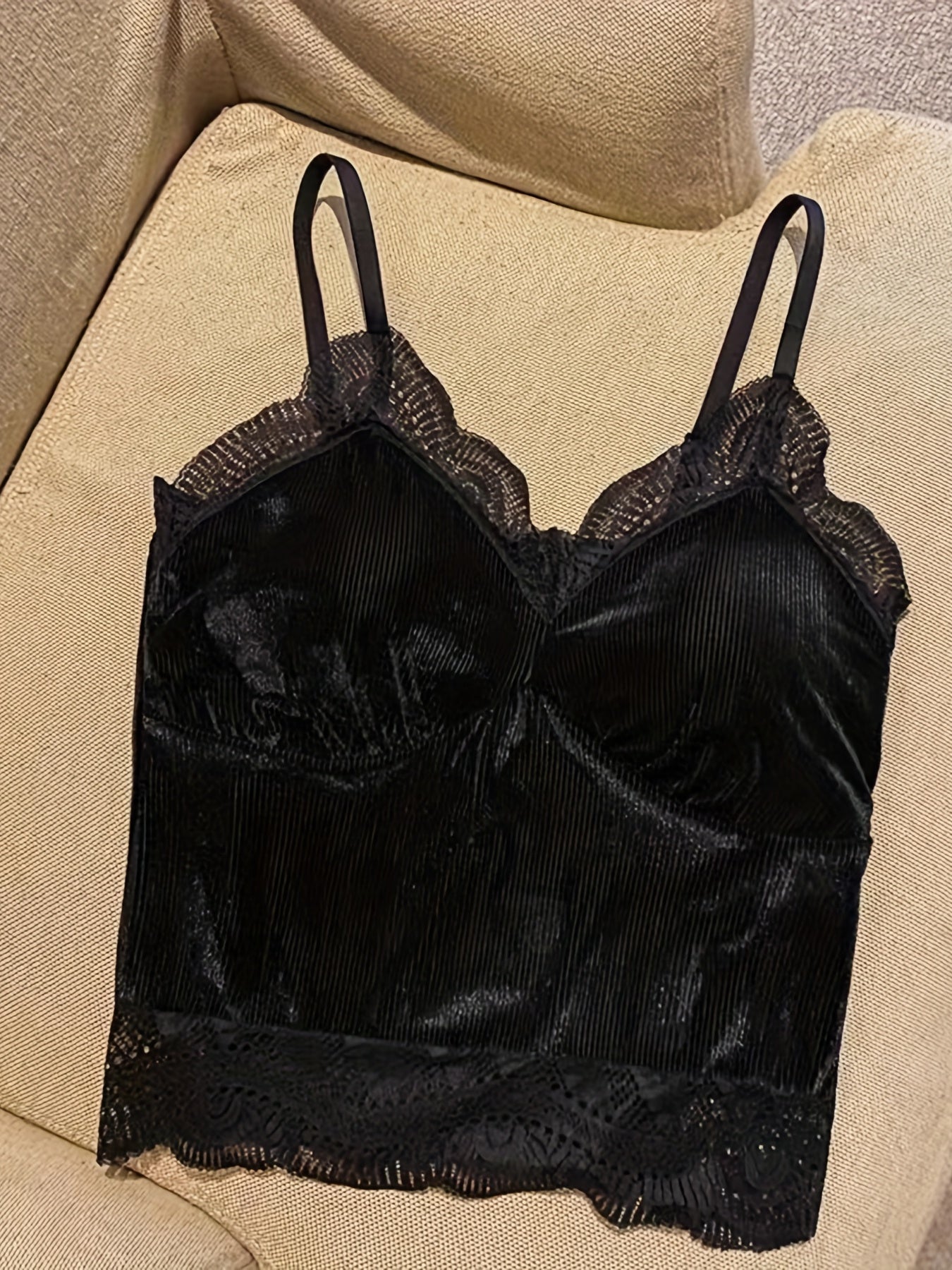 Sexy Lace Trim Cami Top V Neck Tank Top Women's Lingerie