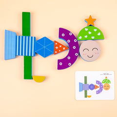 Wooden Cartoon Shadow Matching Puzzle - Educational Brain Training Tool