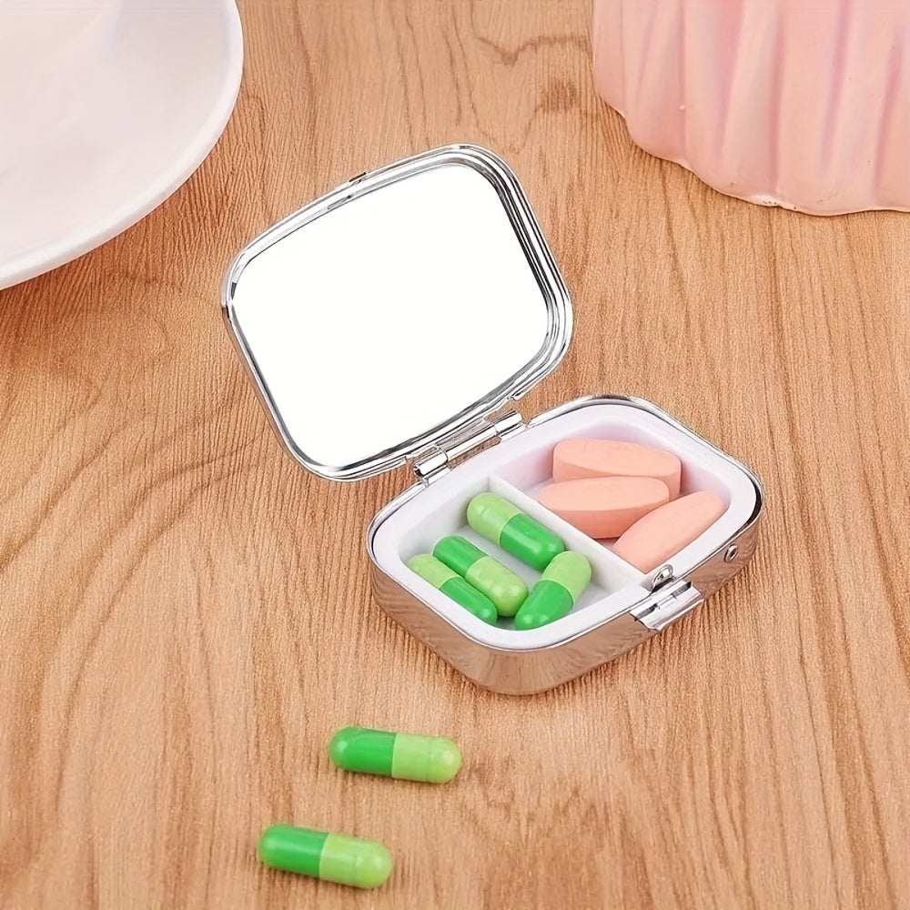 Starry Sky Pattern Medicine Box 2 Compartment Metal Pill Box