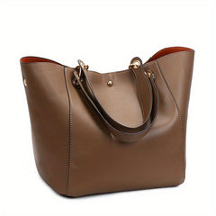 Minimalist Large Capacity Tote Bag Solid Shoulder Bag Women's Casual Handbag