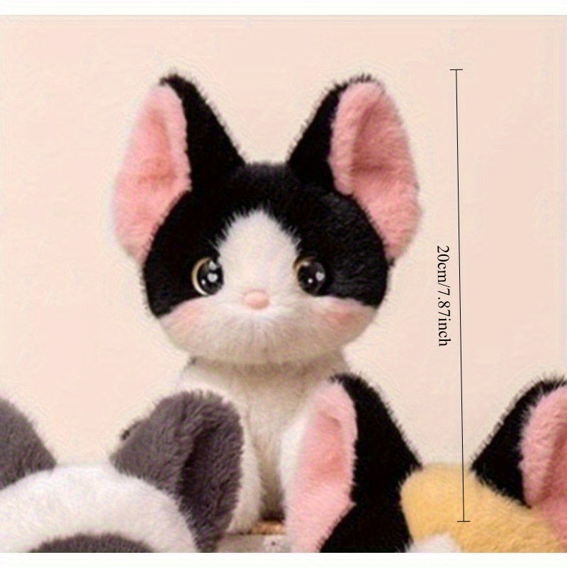 Cute Cat Plush Toy Soft Fluffy Kitten Stuffed Animal Desk Decor Gift