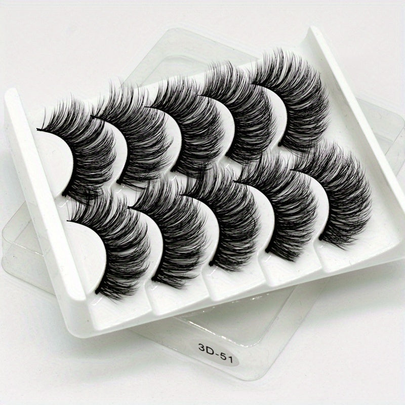 5 Pairs 3D Mink Lashes Natural Thick And Long False Eyelashes Extension