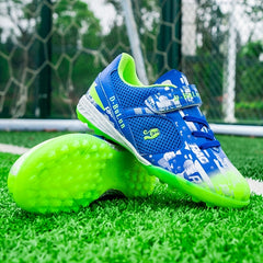 Kids Anti Skid Turf Football Boots Hook Loop Fastener Soccer Cleats
