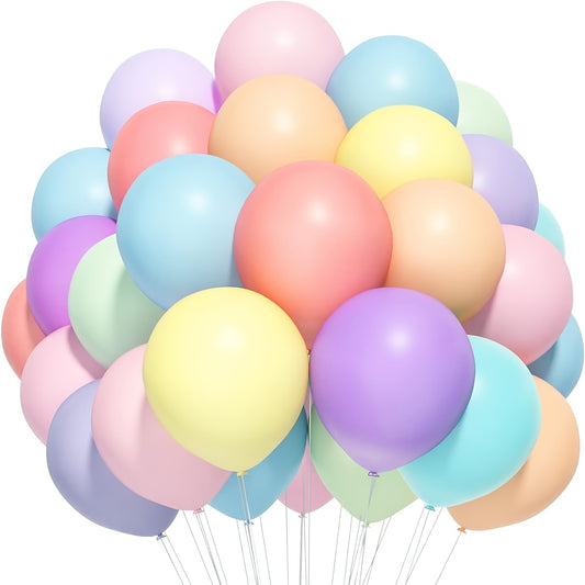 30pcs Pastel Macaron Balloons Assorted Colors Rainbow Birthday Party Decorations