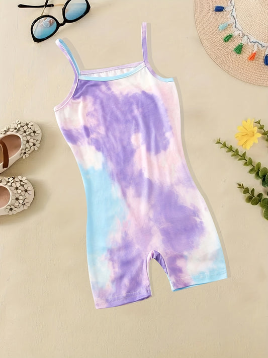 Tie Dye Cami Rompers for Toddler Girls