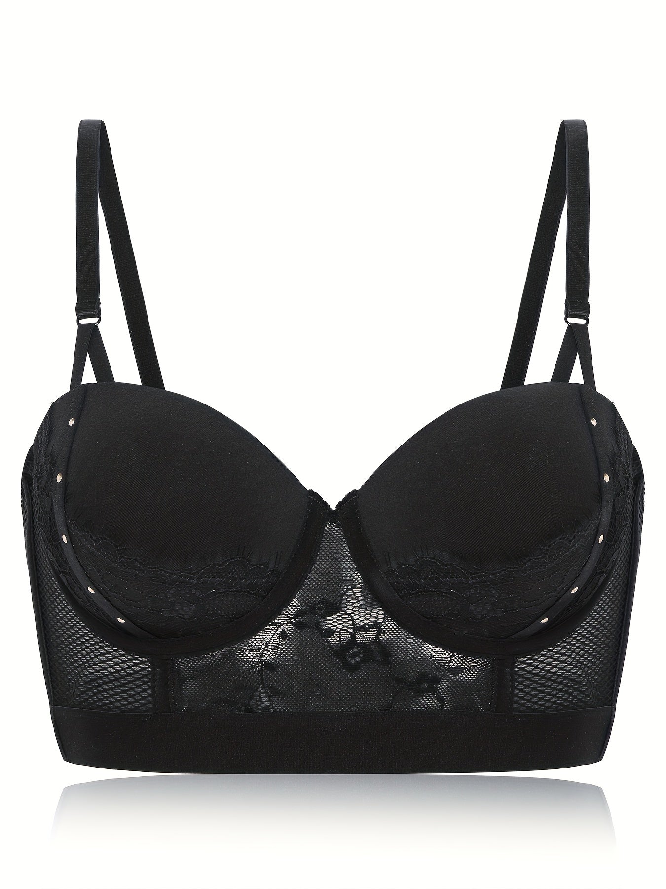 Push Up Bra with Contrast Lace Detail