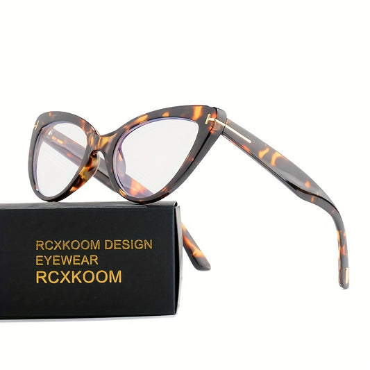 Light Blocking Glasses Womens Retro Cat Eye Clear Lens Computer Glasses