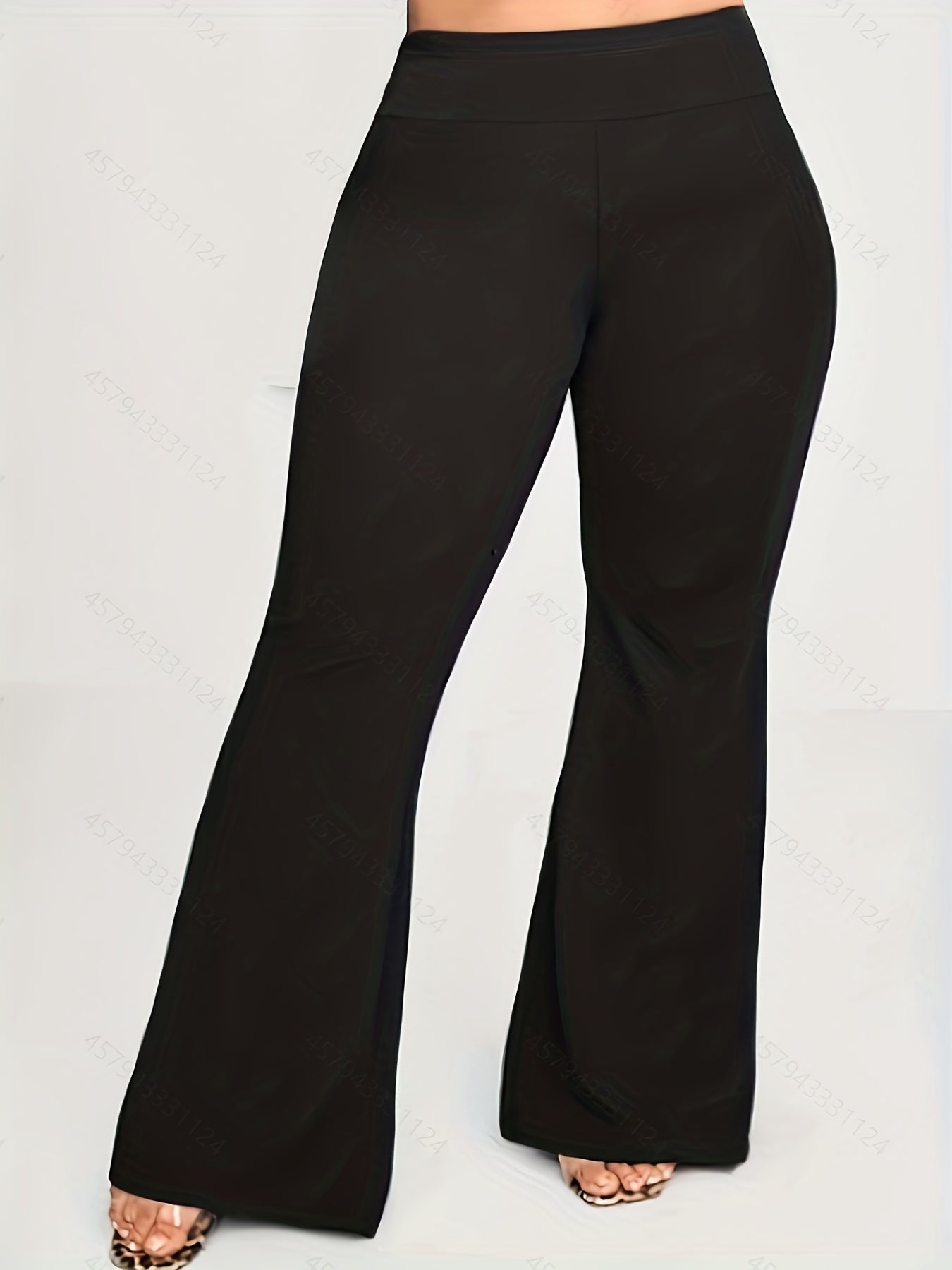  Solid High Waisted Flare Leggings
