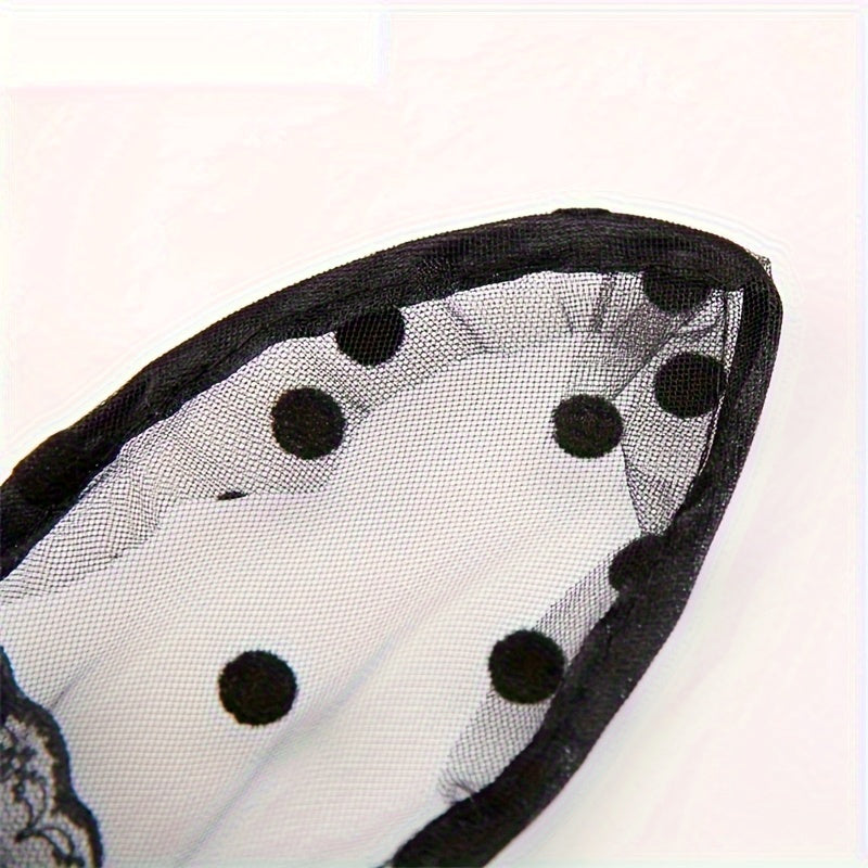 Cat Ear Headband with Removable Veil Lace Headband