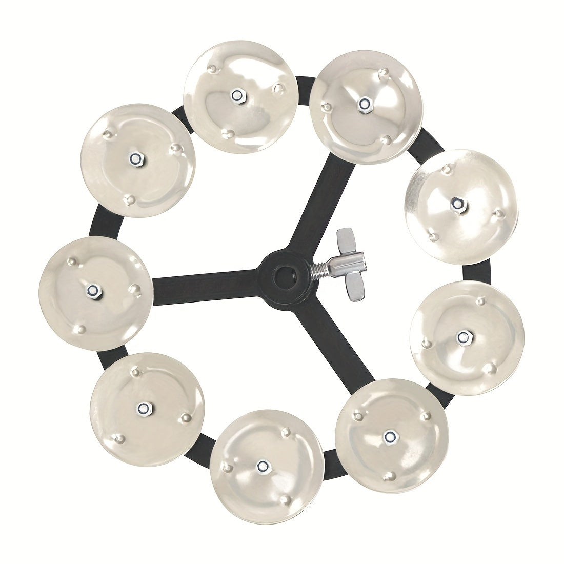 L100 Tripod Double Piece 9 Pcs Bell Stomp Cymbal Set