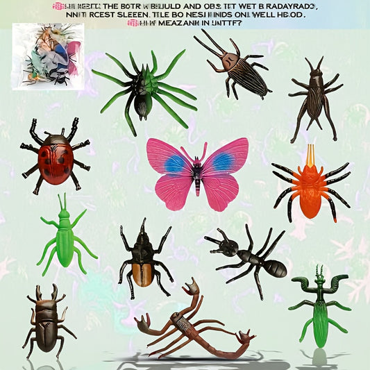 12pcs Mini Insect Animal Set Simulation Educational Puzzle Novelty Toy