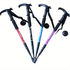 Aluminum Alloy Hiking Poles Curved Handle Walking Stick for Elderly