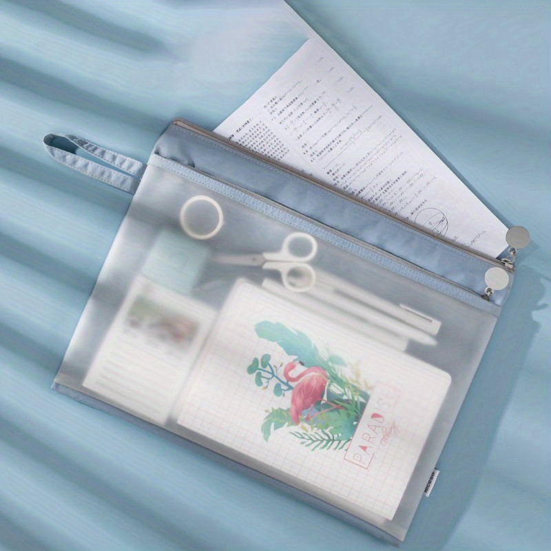 Mesh Zipper Pouch 2 Pack A4 Document Bag Double Layers Handle