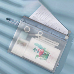 Mesh Zipper Pouch 2 Pack A4 Document Bag Double Layers Handle