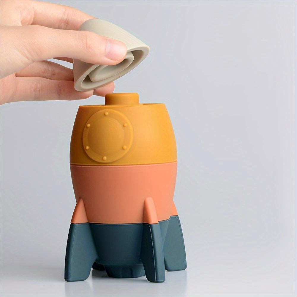 Silicone Rocket Stacking Toy for Toddlers