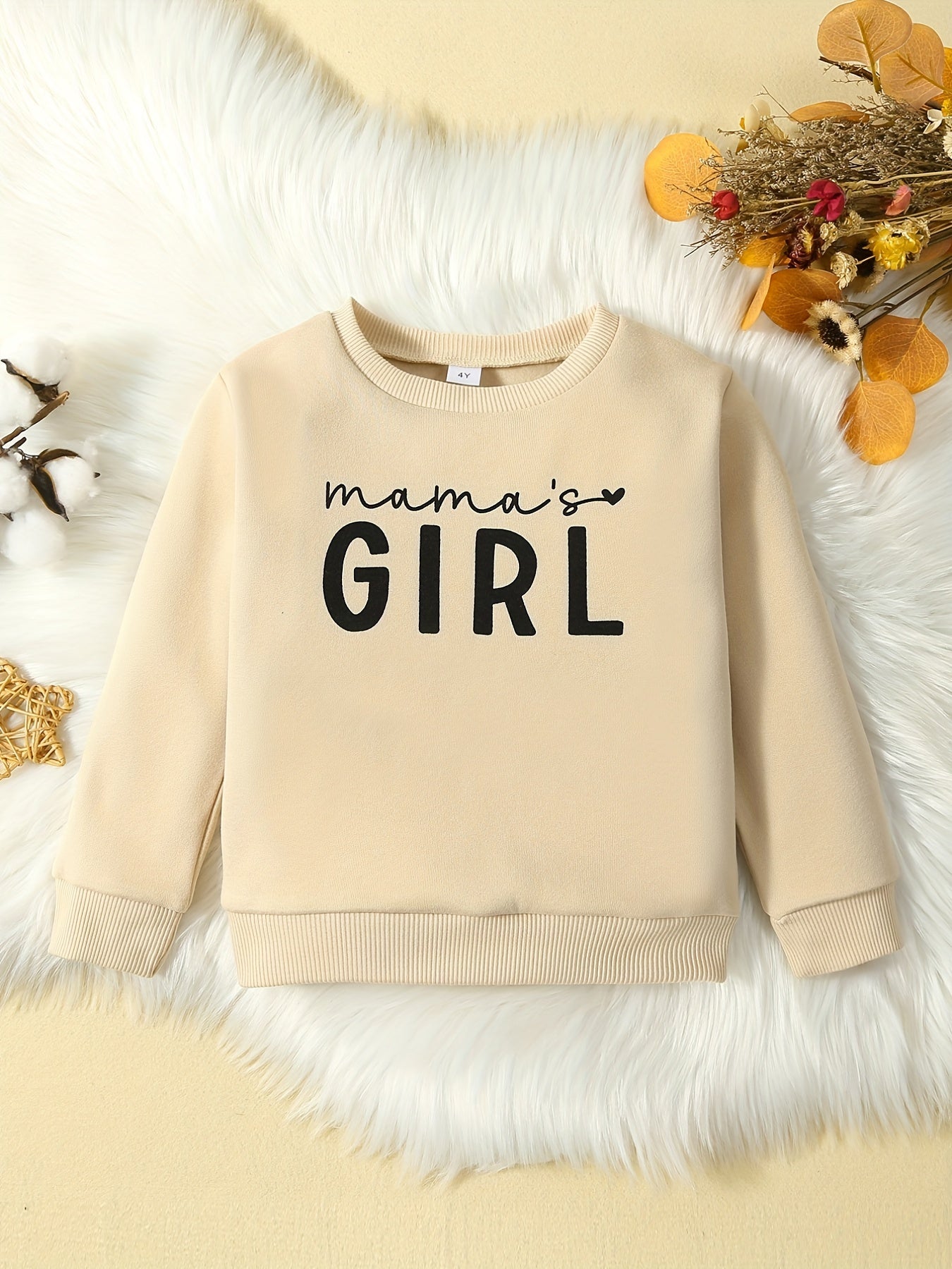 Girls Pullover 'Mama's Girl' Crew Neck Sweatshirt Long Sleeve Top