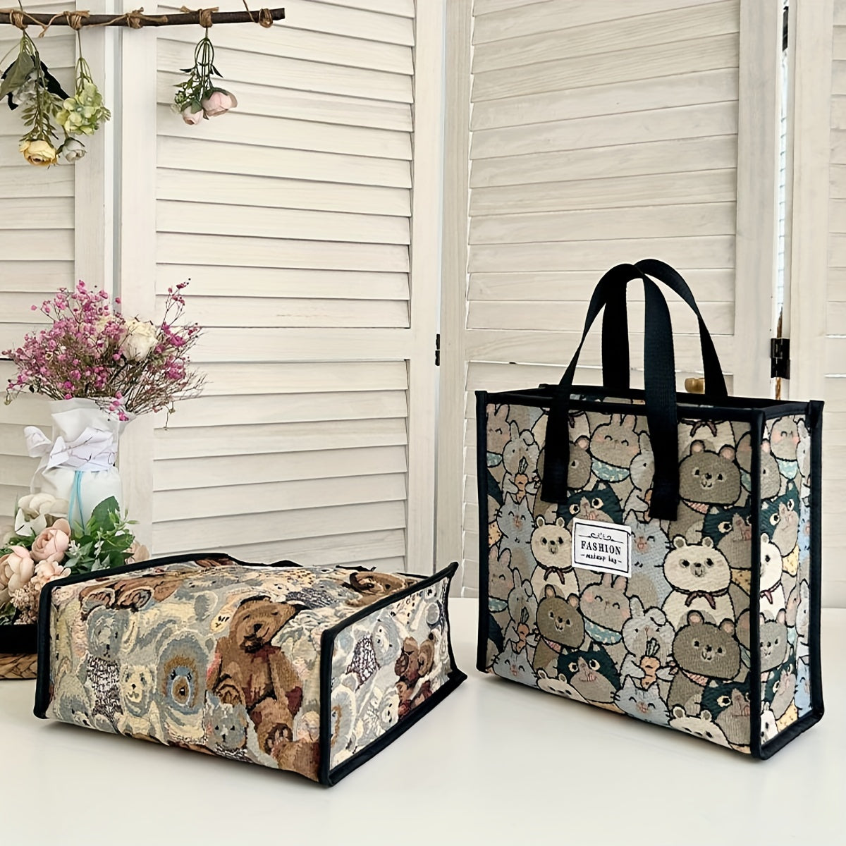 Large Capacity Toiletry Bag Travel Cosmetic Storage Bag Canvas Handbag
