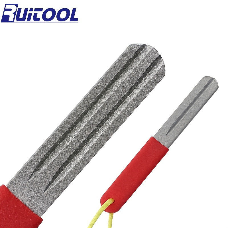 Portable Fishing Hook Sharpener Diamond Stone Whetstone Keychain