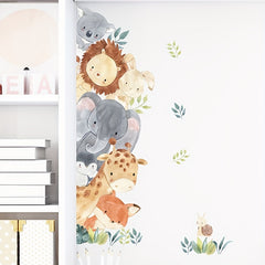 Cartoon Peep Animals Wall Stickers Elephant Giraffe Rabbit Vinyl Decal
