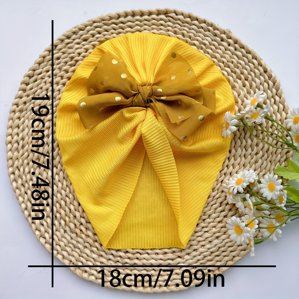 Baby Spring Summer Thin Headband Soft Bow Hat for Infants and Newborns