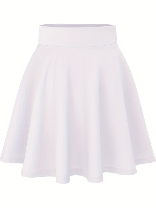 Casual High Waist Skater Skirt for Women