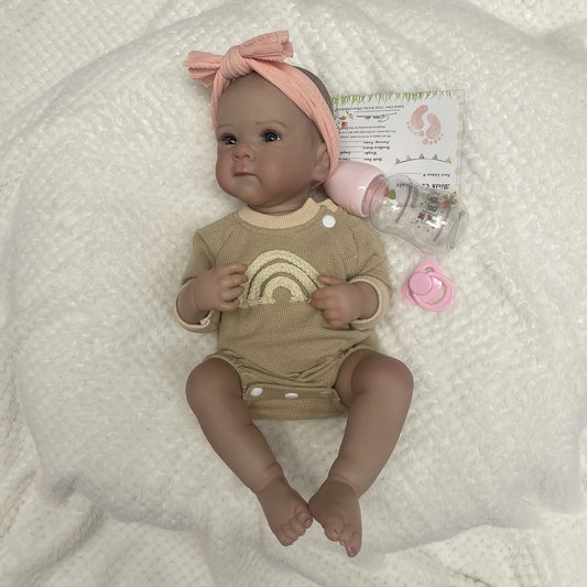 Vinyl Girl Bettie Full Body Soft Vinyl Bebe Reborn Doll with Lifelike Hair