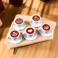 10pcs Resin Latte Coffee Cup Set - Dollhouse Decor & DIY