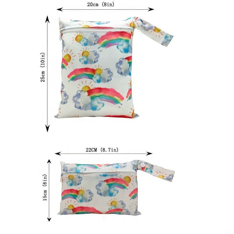 Rainbow Print Waterproof Diaper Bag Set