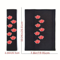 2pcs Soft Car Seat Belt Covers Red Cloud Scaling Japan