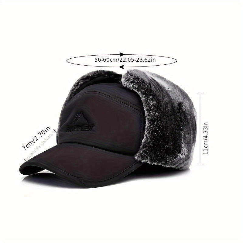 Coldproof Velvet Trapper Hat With Face Cover for Outdoor Activities