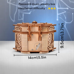 DIY 3D Wooden Puzzle Music Jewelry Box for Adults