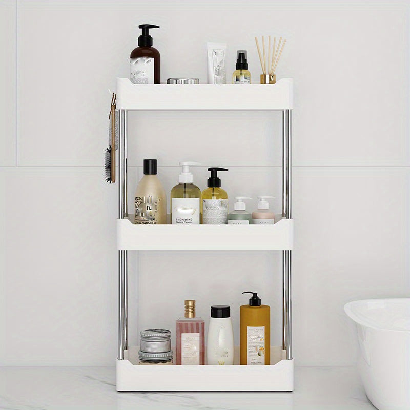 Countertop Bathroom Shelf Slim Storage Rack - White