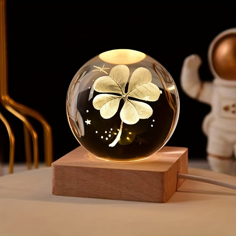 Funky Crystal Glass Ball Space Luminous Lamp Ornament