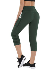 High Waist Cropped Leggings With Pocket