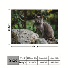 Cat Blanket Soft Comfortable Warm Lightweight Blanket for Home Bed