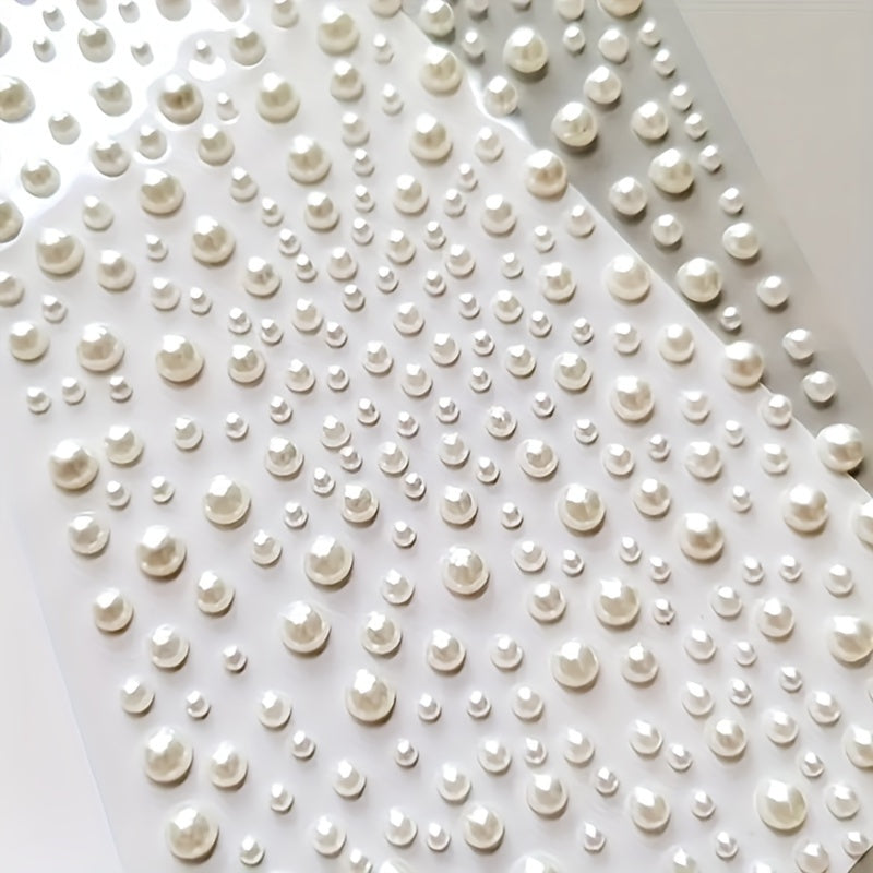 325pcs Adhesive Pearl Stickers for DIY Crafts Makeup Nail Scrapbook Decor