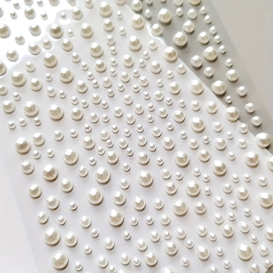 325pcs Adhesive Pearl Stickers for DIY Crafts Makeup Nail Scrapbook Decor