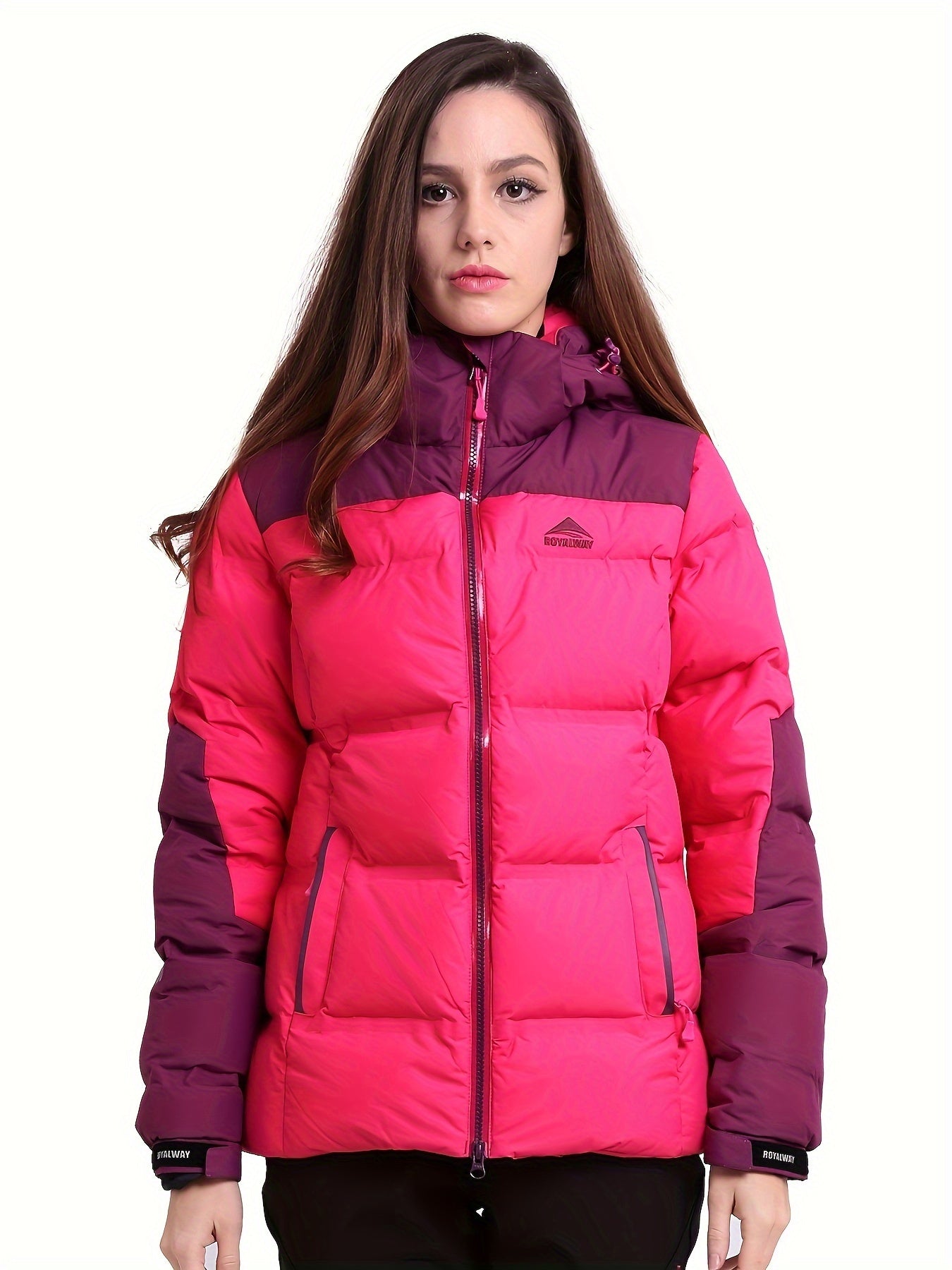 Women's Winter Hooded Puffer Coat - Thermal Sports Coat