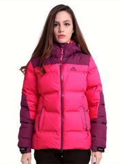 Women's Winter Hooded Puffer Coat - Thermal Sports Coat