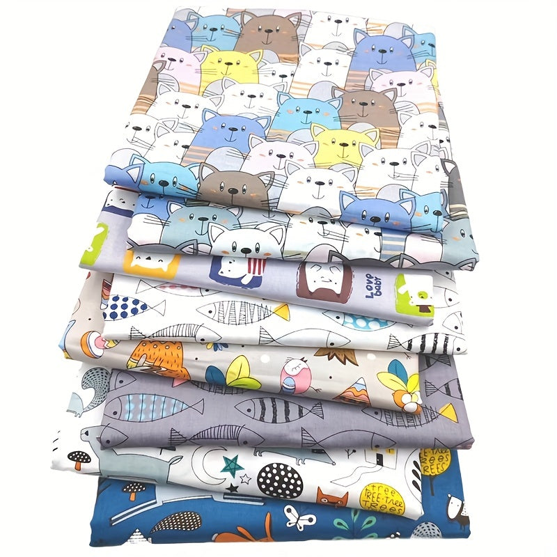 8pcs Multicolor Patchwork Fabric Sewing Quilting Material Floral Printed