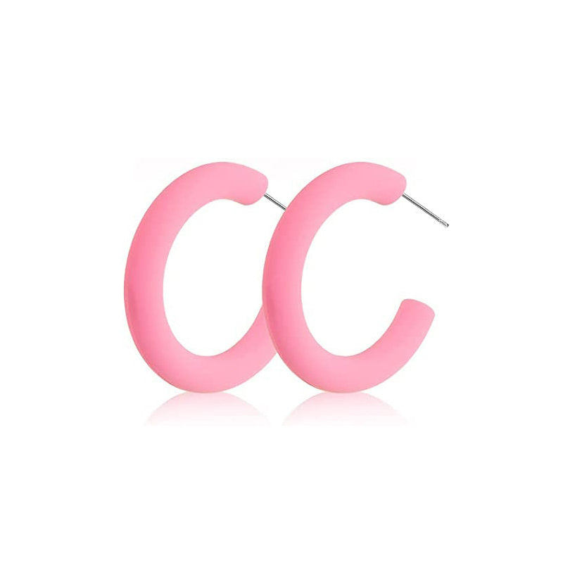 Colorful C Hoop Earrings Neon Acrylic Earrings