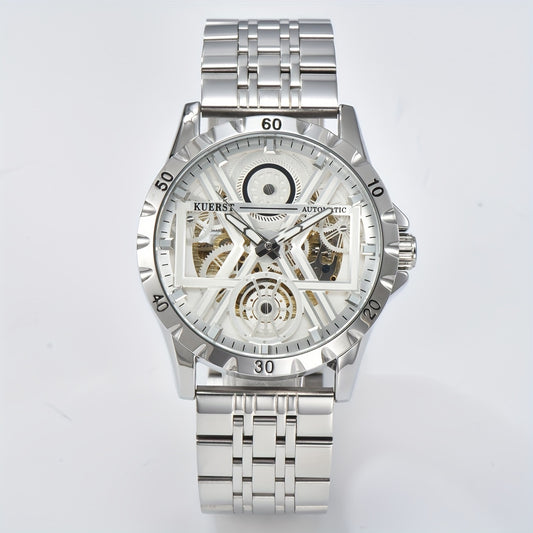 KUERST Mech. Watch Luminous Hollow Dial Waterproof Retro Wrist Watch