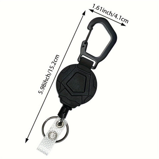 Portable Heavy Duty Retractable Keychain with Steel Wire Rope for Outdoor